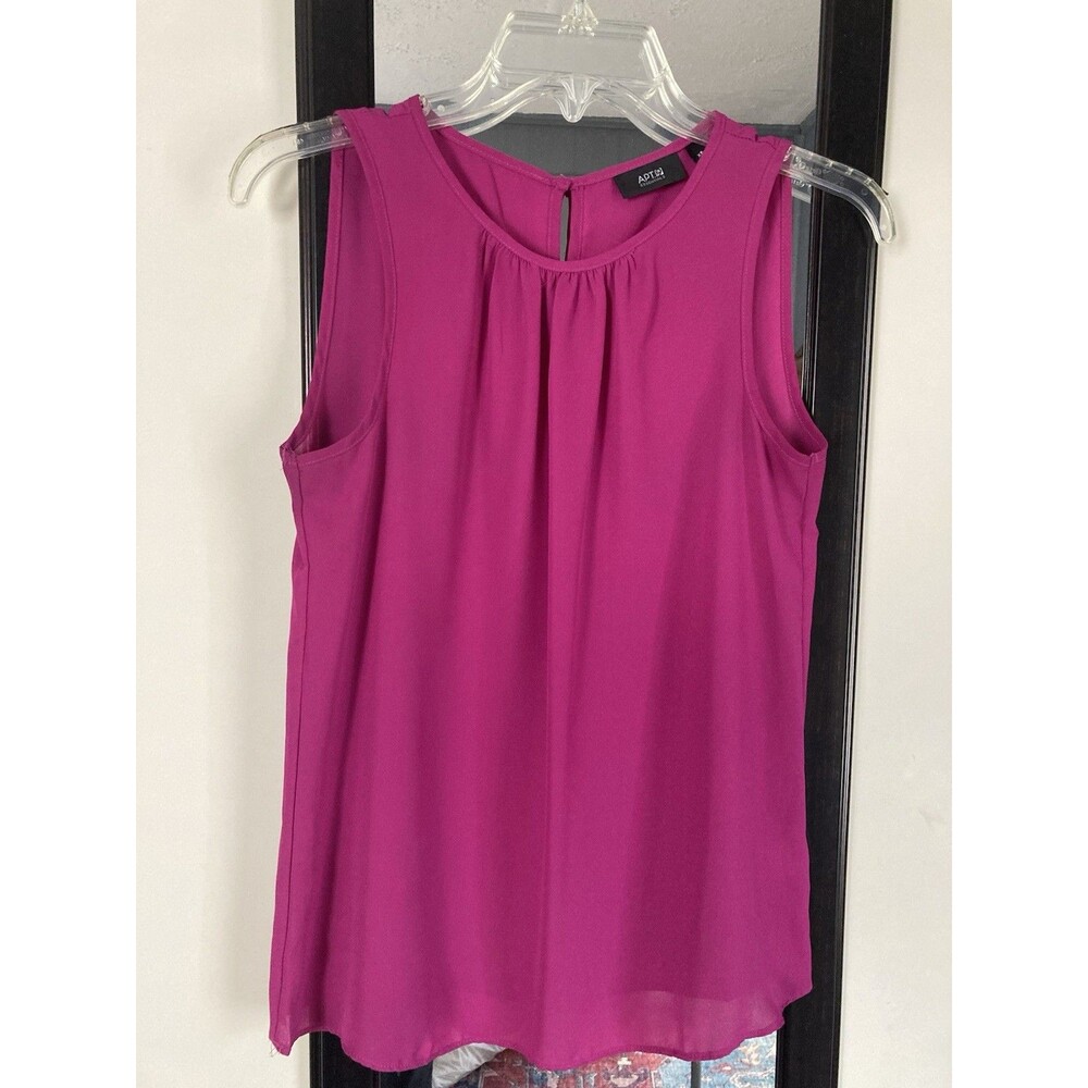Apt 9 Women’s Top Fuchsia Size XS Sleeveless Sheer Back Button Good Condition